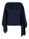 Plain Blue Stole In Lightweight Fabric Woman