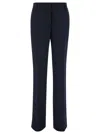 Plain Blue Straight Pants With Concealed Closure In Candy Woman In Blue