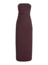 Plain Bordeaux Bustier Dress In Burgundy