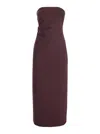 Plain Bordeaux Bustier Dress In Red