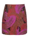 Plain Broccato Lurex Skirt In Pink
