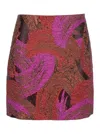 Plain Broccato Lurex Skirt In Pink