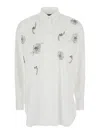 Plain Camicia Con Applicazioni In White