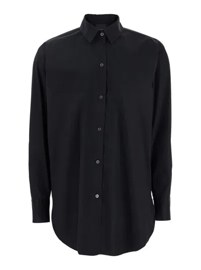 Plain Camicia Over In Cotone In Black