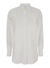 PLAIN WHITE SHIRT WITH BUTTONS IN LINEN WOMAN