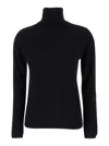 Plain Black High Neck Sweater In Black