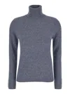 Plain Grey Turtleneck In Grey