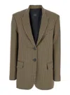 Plain Check Pattern Tailored Blazer With Notched Lapel In Multi