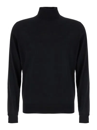 Plain Dolcevita In Lana Seta Cachemire In Black