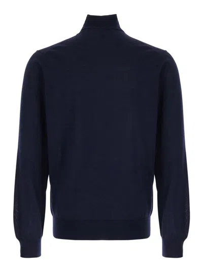 Plain Dolcevita In Lana Seta Cachemire In Blue