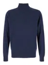 Plain Blue Turtleneck Sweater In Blue