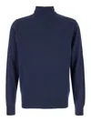 Plain Blue Turtleneck Sweater In Blue