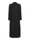 Plain Double Breasted Cady Trench In Black