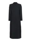 Plain Double Breasted Cady Trench In Black