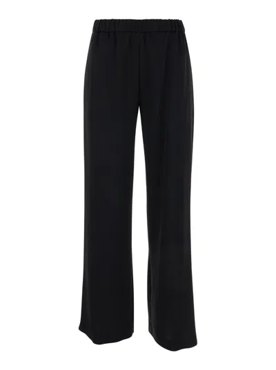 Plain Elasticated Belt Pants In Black