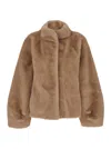 Plain Fake Mink Fur Jacket
