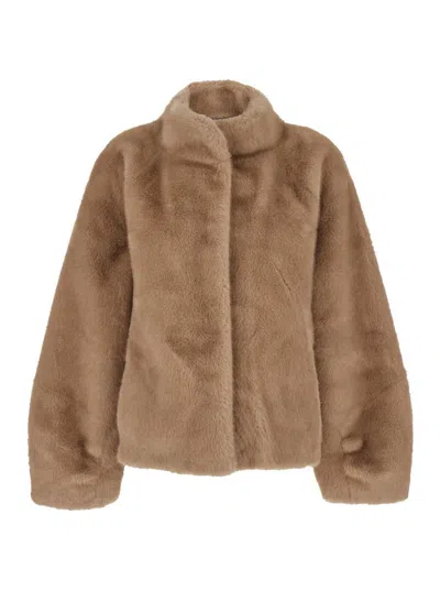 PLAIN FAKE MINK FUR JACKET