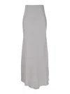 PLAIN FLOOR-LENGTH SKIRT WITH HIGH WAIST AND SMOOTH FINISH