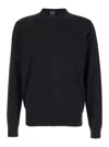 Plain Girocollo In Lana Seta Cachemire In Black