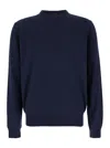 Plain Girocollo In Lana Seta Cachemire In Blue