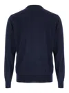 Plain Girocollo In Lana Seta Cachemire In Blue