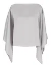 Plain Grey Stole In Lightweight Fabric Woman In Grey