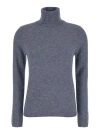 Plain Grey Turtleneck In Grey