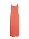 Plain Orange Dress With Thin Straps In Pink