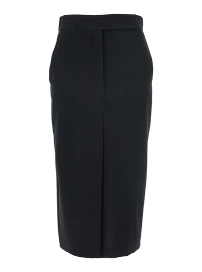 Plain Long Slits Skirt