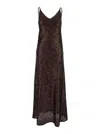 Plain Paillettes Dress In Brown
