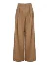 Plain Beige Pants With Pences In Beige