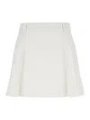 Plain White Shorts With Belt Loops In White