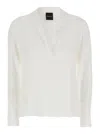 Plain Polo Neck  Blouse In Neutral
