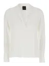 Plain Polo Neck  Blouse In Neutral