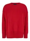 Plain Red Crewneck Sweater In Red