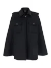 Plain Short Cape In Black