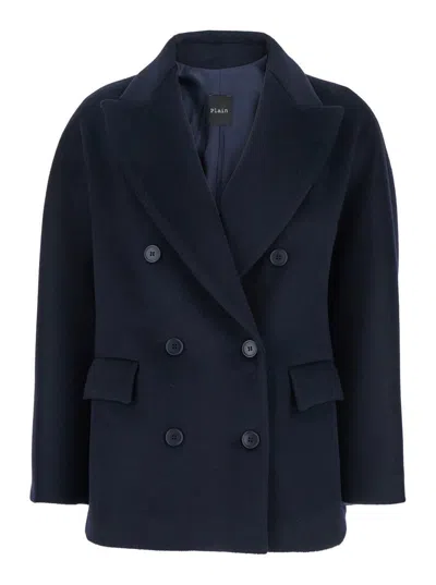 PLAIN SHORT PEACOAT DOUBLE BREASTED