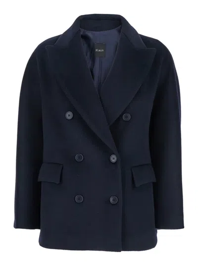 PLAIN SHORT PEACOAT DOUBLE BREASTED