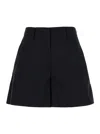 Plain Black Shorts With Belt Loops In Black
