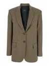 Plain Single Breasted Blazer In Brown