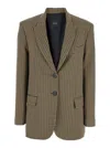 Plain Single Breasted Blazer In Brown