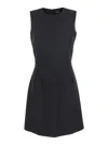 Plain Sleevless Mini Dress In Black