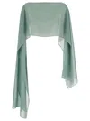 PLAIN GREY STOLE WITH BOAT NECKLINE IN SHEER FABRIC WOMAN