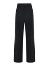 Plain Ribbed Pants In Black