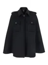 Plain Short Cape In Black