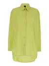PLAIN OVERSIZED LIME SHIRT IN COTTON WOMAN
