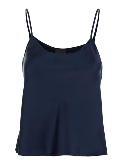 Plain Top Spalline Sottili In Blue