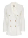 Plain White Double-breasted Blazer