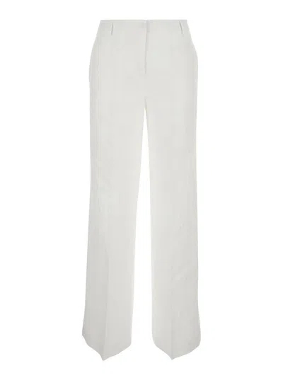 Plain White Pants With Wide Leg