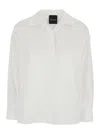 Plain White Shirt With Polo Shirt Style Collar In White